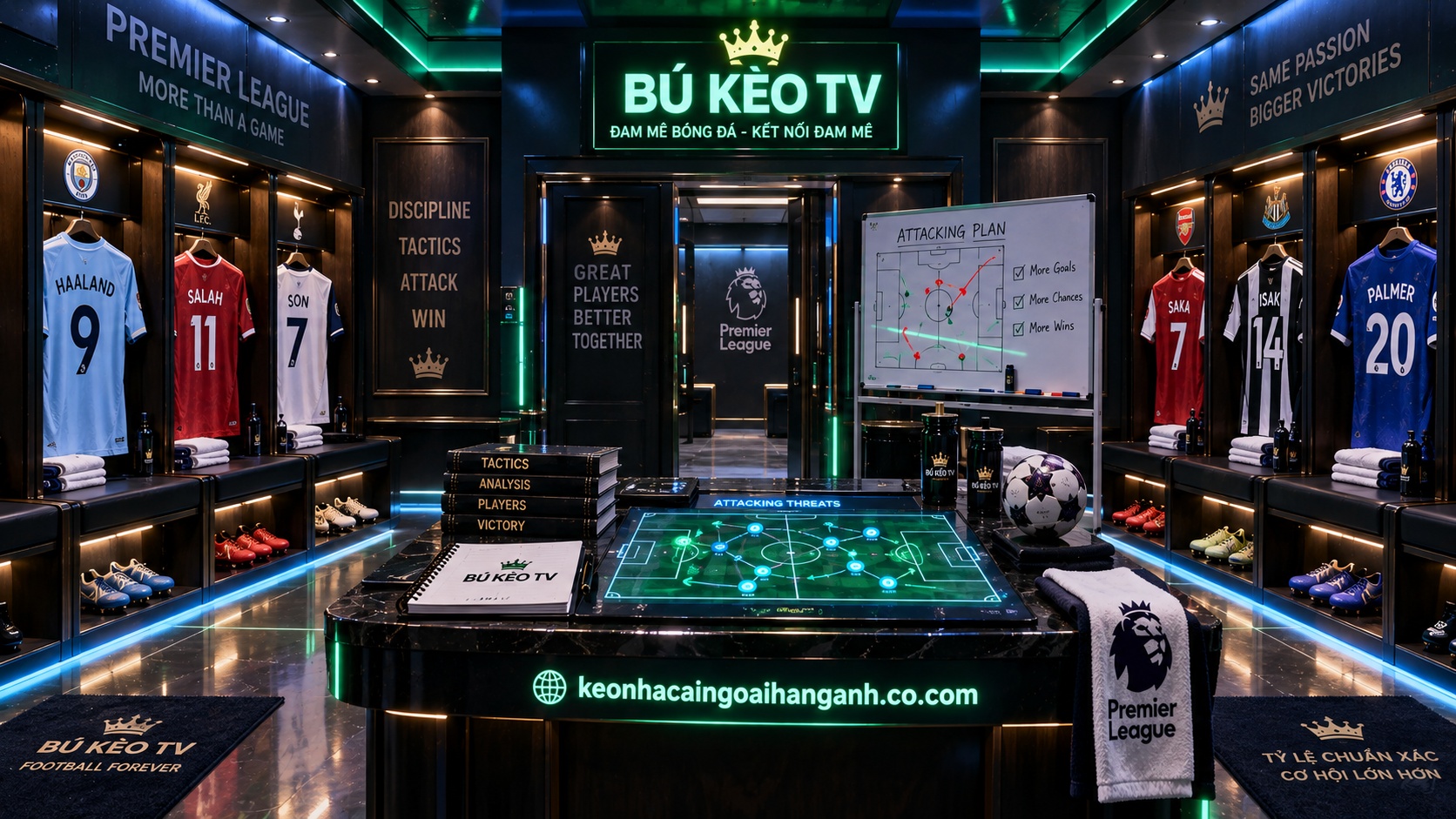 Kèo Cầu Thủ Ghi Bàn Ngoại Hạng Anh 2026 | Bú Kèo TV Phòng thay đồ câu lạc bộ Ngoại Hạng Anh trước khi chơi kèo cầu thủ ghi bàn